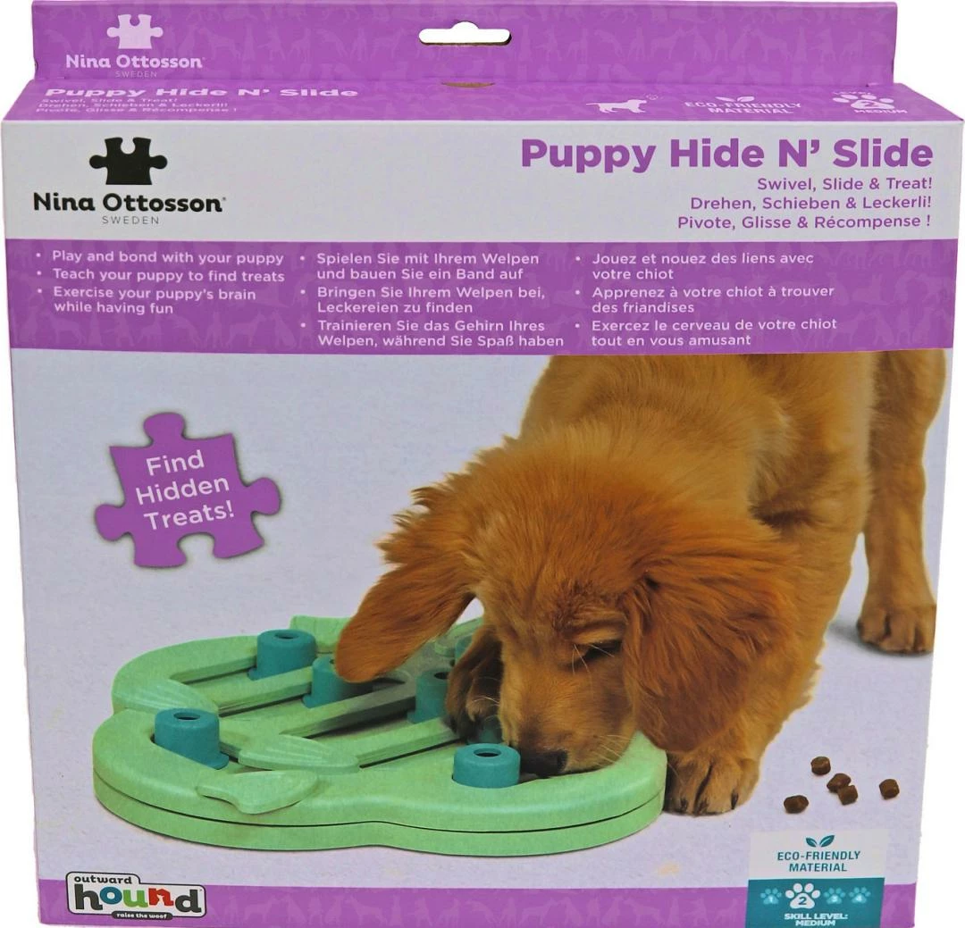 Nina Ottosson Puppy Hide N Slide Groen 4 Nina Ottosson Puppy Hide N Slide Groen - Afbeelding 2