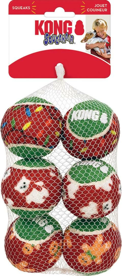 Kong Kerst Squeakair Balls M 6 St 4 Kong Kerst Squeakair Balls M 6 St - Afbeelding 2