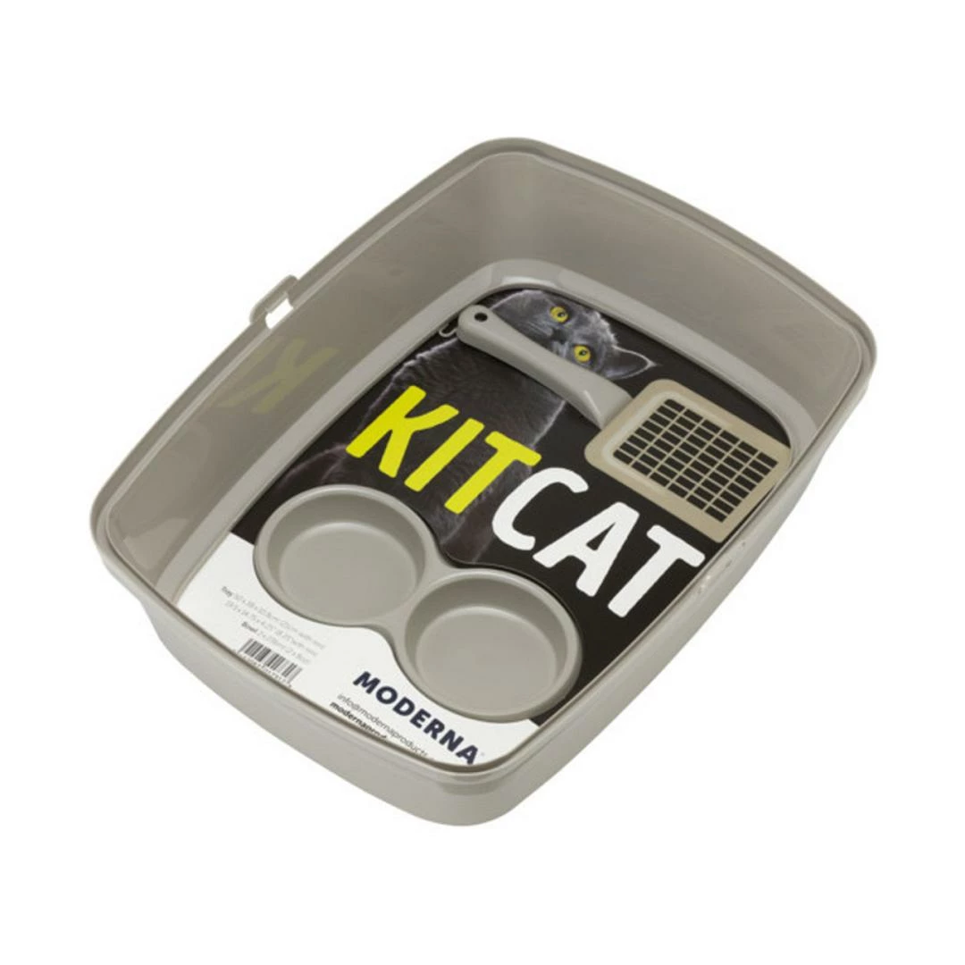 Moderna Kattenbak Starterkit Kit Cat Warmgrijs 4 Moderna Kattenbak Starterkit Kit Cat Warmgrijs - Afbeelding 2