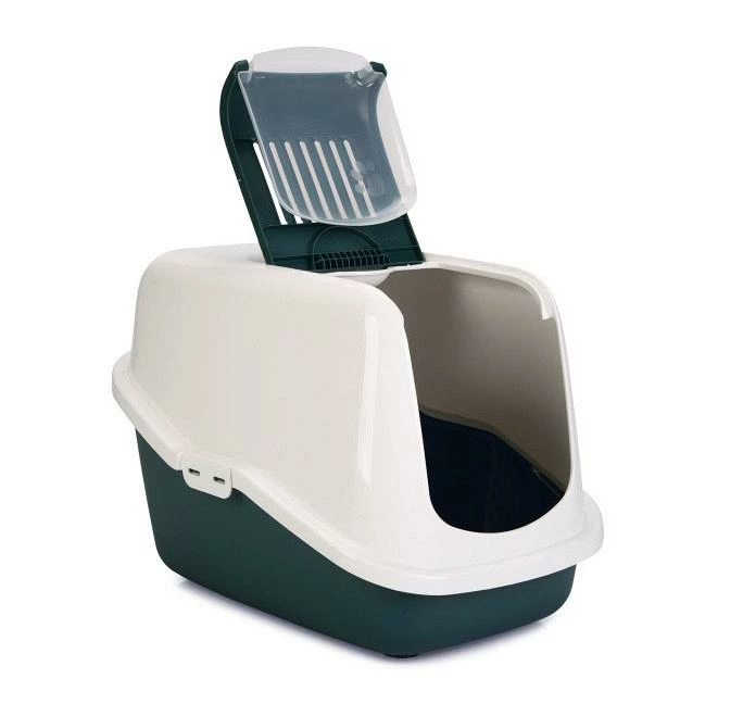 Savic Kattenbak Nestor Donkergroen/wit 4 Savic Kattenbak Nestor Donkergroen/wit - Afbeelding 2