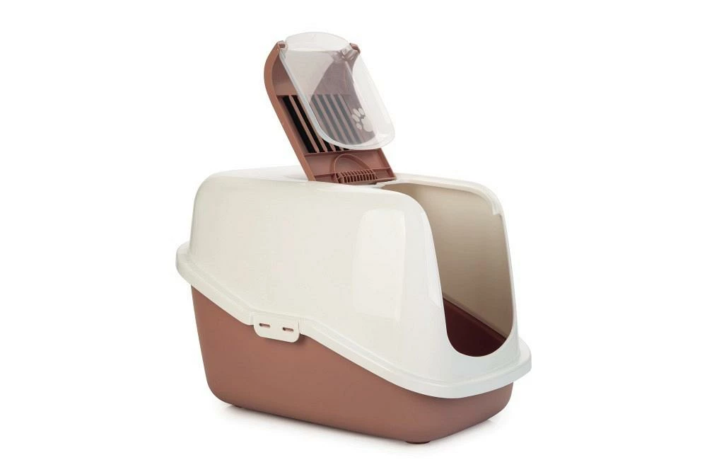 Savic Kattenbak Nestor Roze/wit 4 Savic Kattenbak Nestor Roze/wit - Afbeelding 2