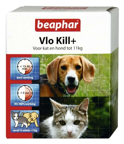 Beaphar Vlo Kill+ Kat En Hond Tot 11 Kg 6 St 3 Beaphar Vlo Kill+ Kat En Hond Tot 11 Kg 6 St