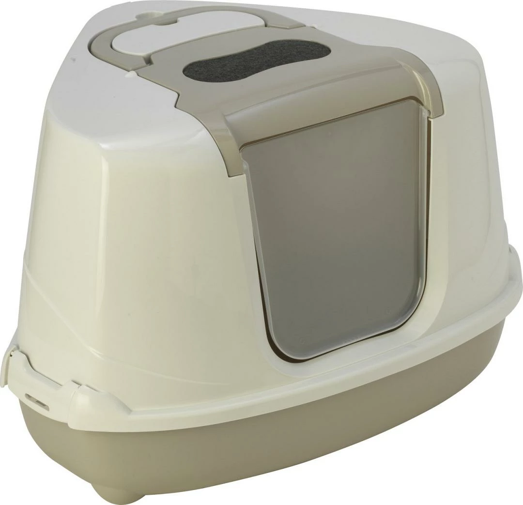 Moderna Kattenbak Flip Corner Grijs/wit 3 Moderna Kattenbak Flip Corner Grijs/wit