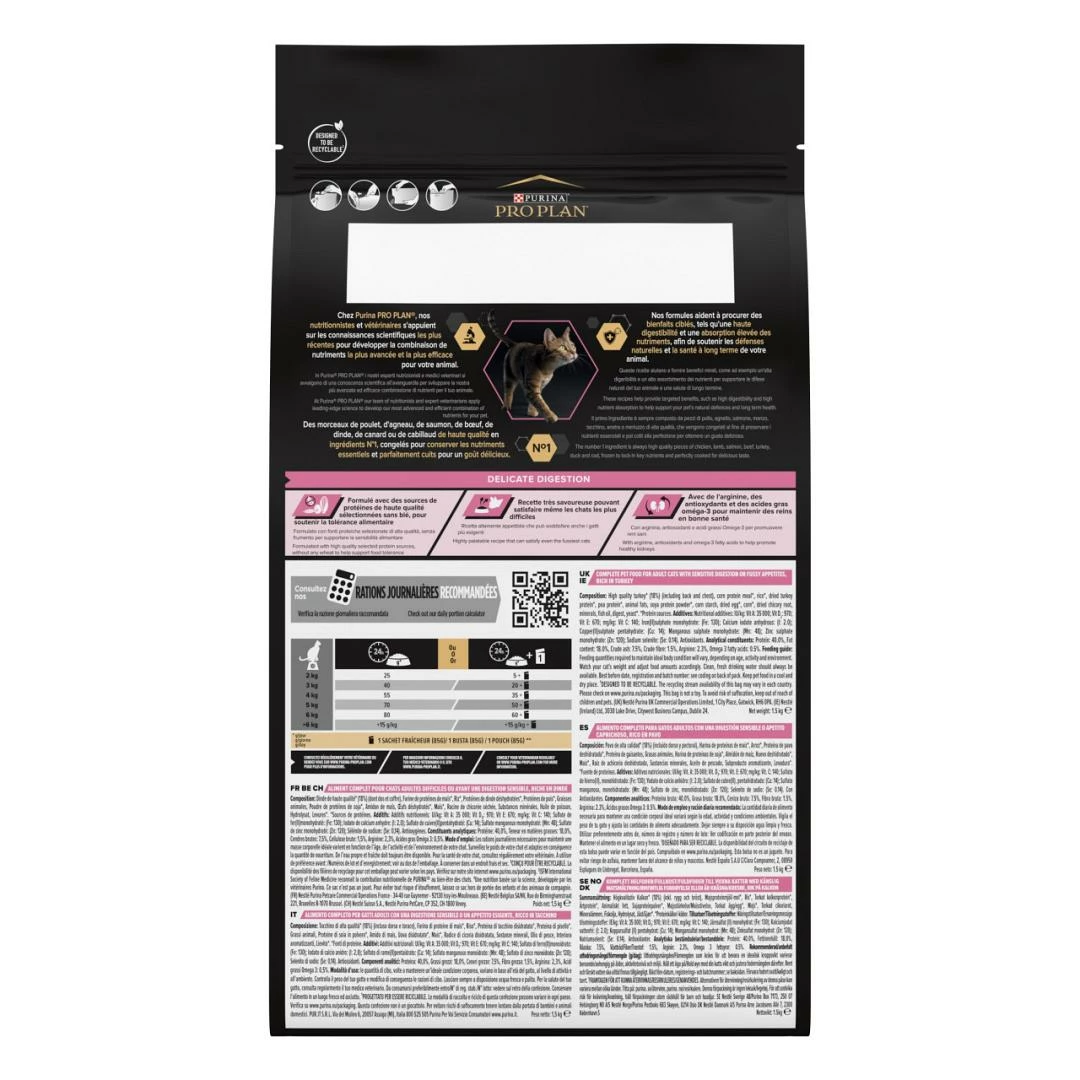Pro Plan Kattenvoer Delicate Adult 1+ Kalkoen 1,5 Kg 5 Pro Plan Kattenvoer Delicate Adult 1+ Kalkoen 1,5 Kg - Afbeelding 3