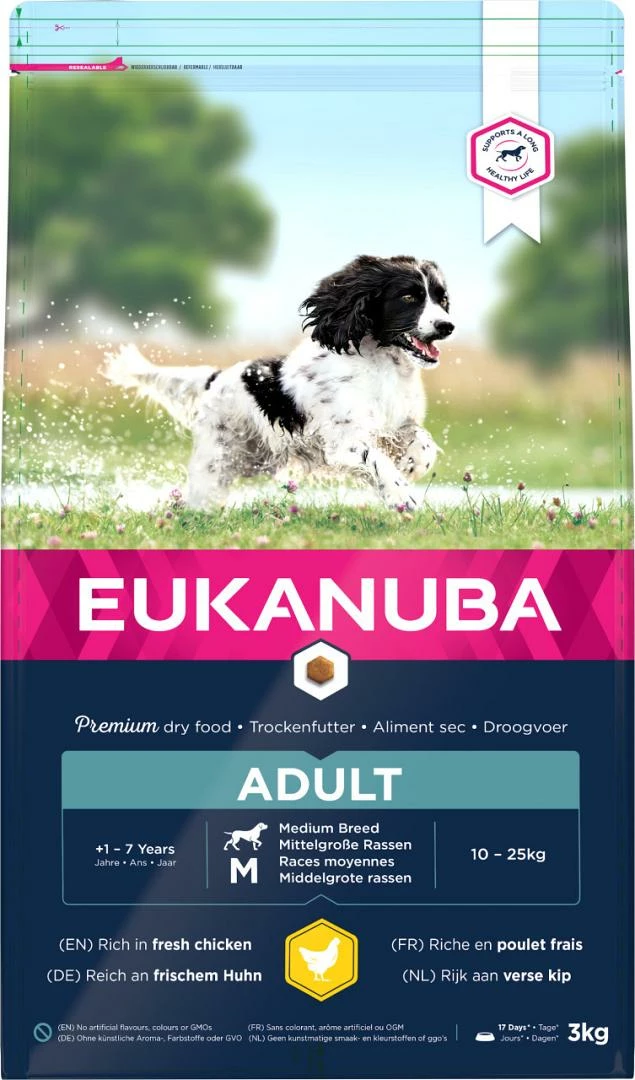 Eukanuba Hondenvoer Active Adult Medium Breed 3 Kg 3 Eukanuba Hondenvoer Active Adult Medium Breed 3 Kg