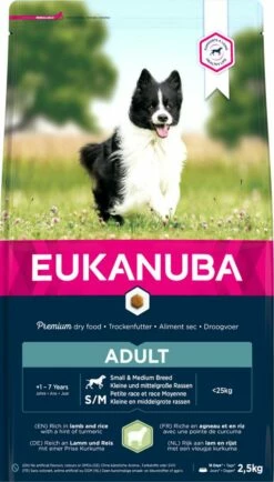Eukanuba Hondenvoer Small/Medium Adult Lamb & Rice 2,5 Kg