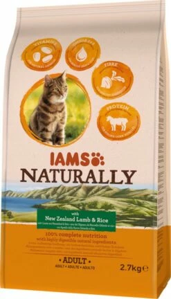 IAMS Naturally Kattenvoer Adult Lamb & Rice 2,7 Kg
