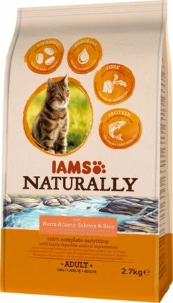 IAMS Naturally Kattenvoer Adult Salmon & Rice 2,7 Kg