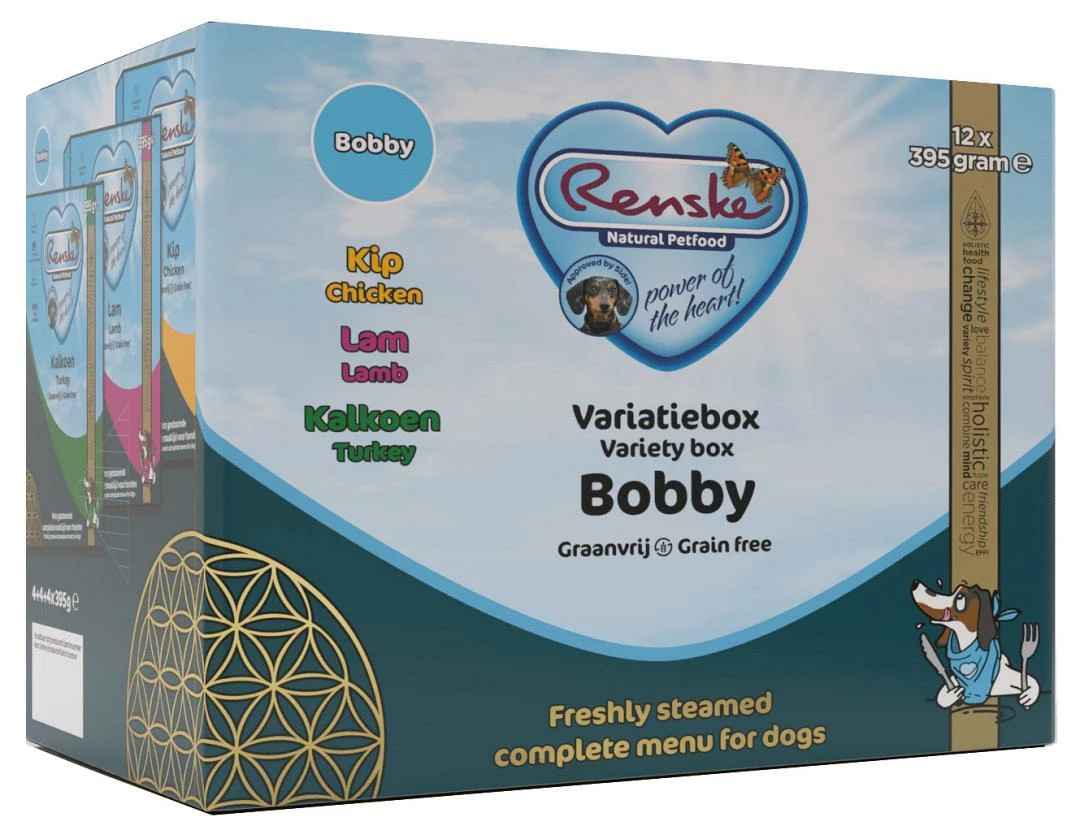 Renske Hondenvoer Variatiebox Bobby Graanvrij 12 X 395 Gr 3 Renske Hondenvoer Variatiebox Bobby Graanvrij 12 X 395 Gr