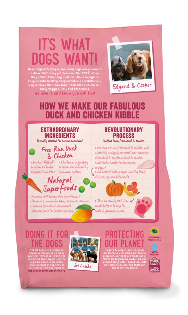 Edgard & Cooper Hondenvoer Puppy Eend En Kip 2,5 Kg 4 Edgard & Cooper Hondenvoer Puppy Eend En Kip 2,5 Kg - Afbeelding 2